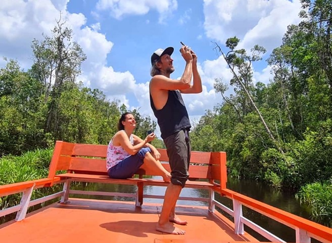 Seeing proboscis monkeys and other wildlife from the comfort of the deck.